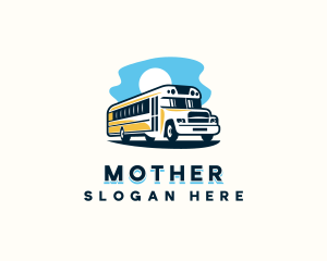 Toy Train - School Bus Transportation logo design