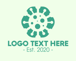 Hexagonal - Teal Contagious Virus logo design