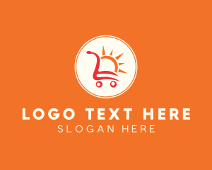 Mall - Sunny Shopping Cart logo design