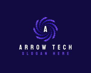 Motion Arrow Spiral logo design