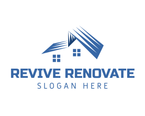 Renovate - Modern Roof House logo design