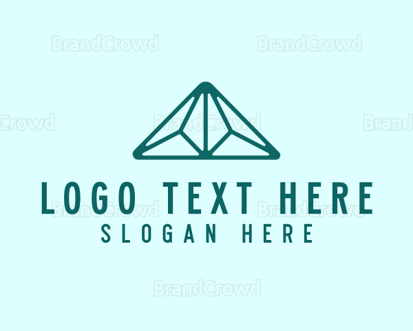 Green Geometric Pyramid Logo