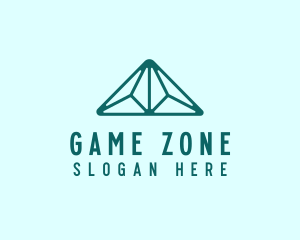 Green Geometric Pyramid  logo design