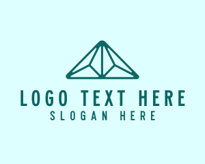 Mt - Green Geometric Pyramid logo design