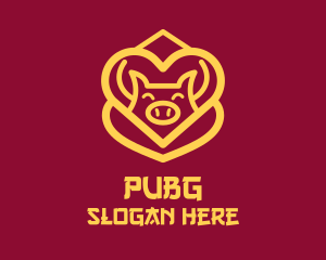 Festival - Golden Asian Pig logo design