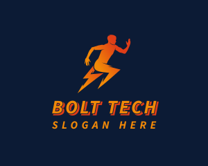 Bolt - Running Athletic Electric Bolt logo design