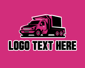 Delivery - Pink Cargo Truck logo design