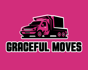 Pink Cargo Truck logo design