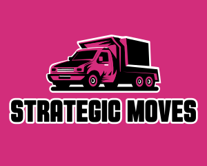 Pink Cargo Truck logo design