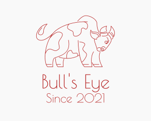 Angry Cow Bull Line logo design