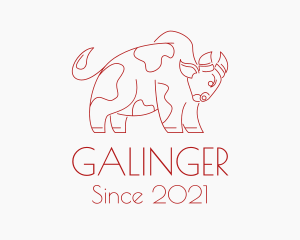 Meat - Angry Cow Bull Line logo design