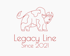 Angry Cow Bull Line logo design