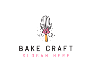 Floral Baking Wisk logo design