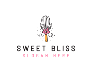 Floral Baking Wisk logo design