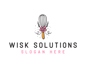 Wisk - Floral Baking Wisk logo design