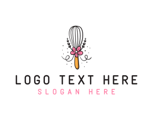 Food - Floral Baking Wisk logo design