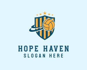 Sports Equipment - Volleyball Team League logo design