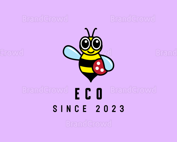 Cute Bee Kindergarten Logo