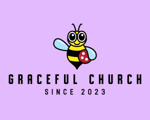 Cute Bee Kindergarten Logo