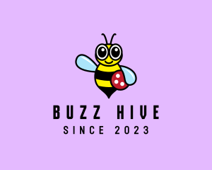 Cute Bee Kindergarten logo design