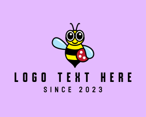 Cute Bee Kindergarten Logo