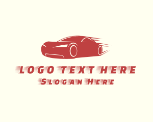 Transport - Red Fast Car Racing logo design