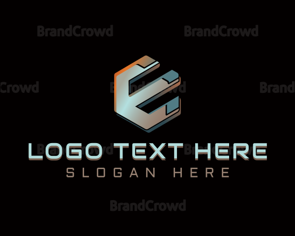 Cyber Digital Gaming Letter E Logo