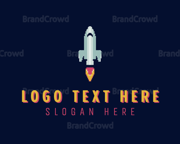 Rocket Ship Pixel Logo