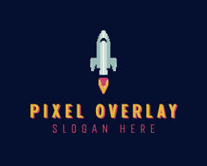 Rocket Ship Pixel logo design