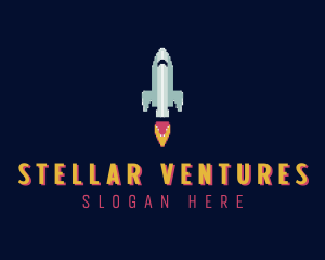 Spacecraft - Rocket Ship Pixel logo design