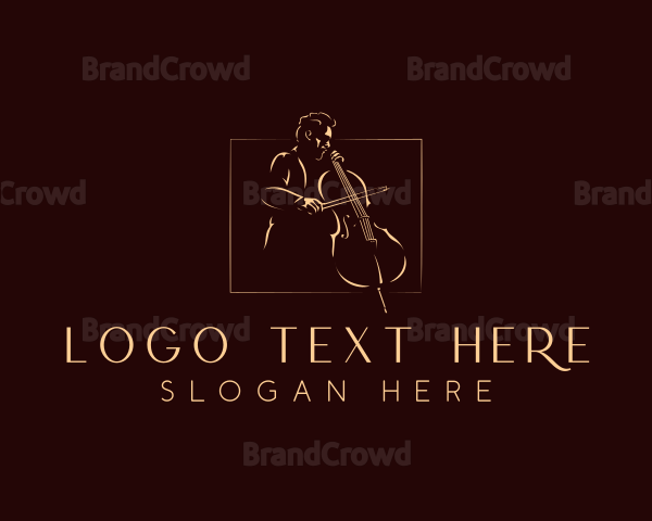 Classical Cello Musician Logo