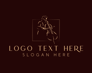 String Instrument - Classical Cello Musician logo design