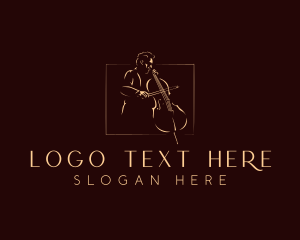 Classical Cello Musician Logo