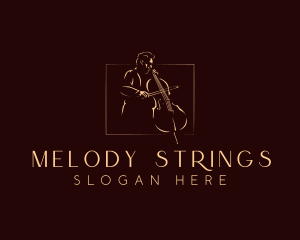 Classical Cello Musician logo design