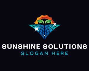 Solar Panel Sunlight logo design