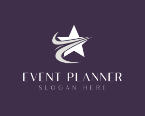 Event Planner Star Swoosh logo design