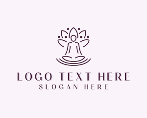Peace - Lotus Yoga Meditation logo design