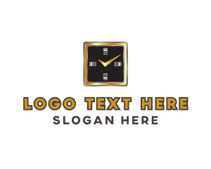 Black And Gold - Luxury Checkmark Watch logo design