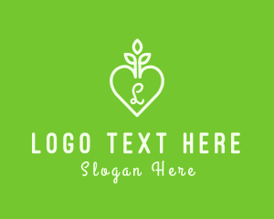 Vegan - Gardening Heart Planter logo design