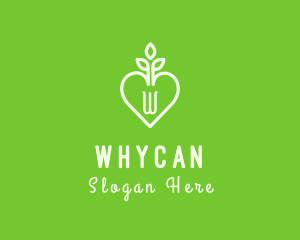 Vegan - Gardening Heart Planter logo design
