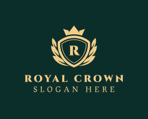 Wreath Crown Shield logo design