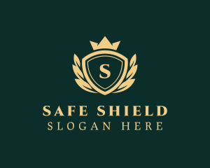 Wreath Crown Shield logo design