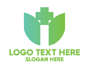 Green Cross - Minimalist Herbal Medicine logo design