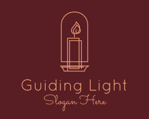 Brown Candlelight Fire logo design