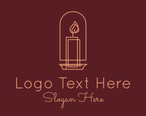 Wax Candle - Brown Candlelight Fire logo design