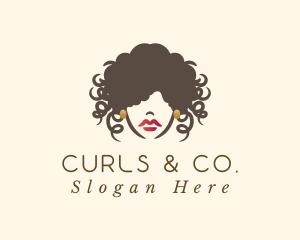 Curls - Curly Hair Woman logo design