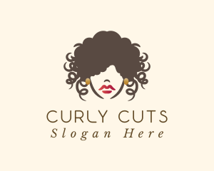 Curly - Curly Hair Woman logo design