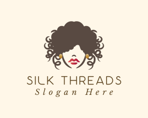 Curly Hair Woman logo design