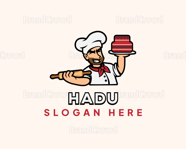 Male Baker Cartoon Logo