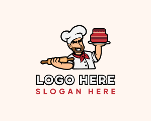 Man - Male Baker Cartoon logo design